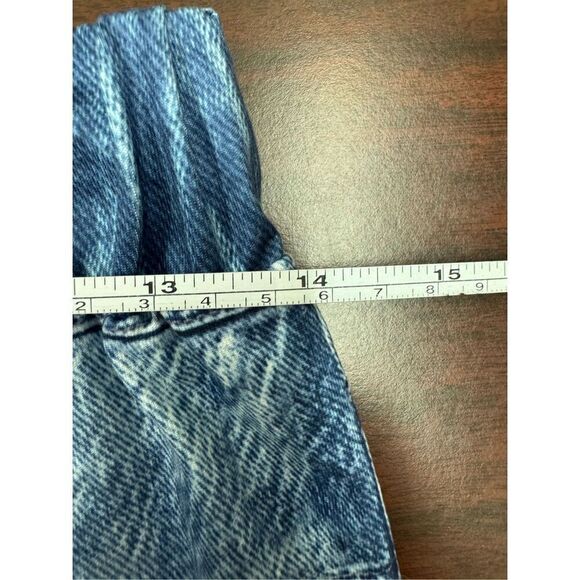 SHEIN Pull On Drawstring Waist Faux Denim Capri Leggings Size Medium - Picture 4 of 5